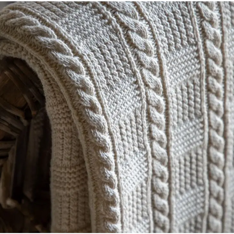 Cotton Cable Knit Throw 170cm x 130cm - throw