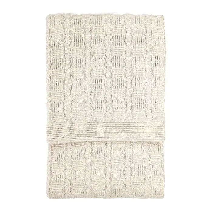 Cotton Cable Knit Throw 170cm x 130cm - throw