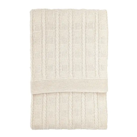 Cotton Cable Knit Throw 170cm x 130cm - throw