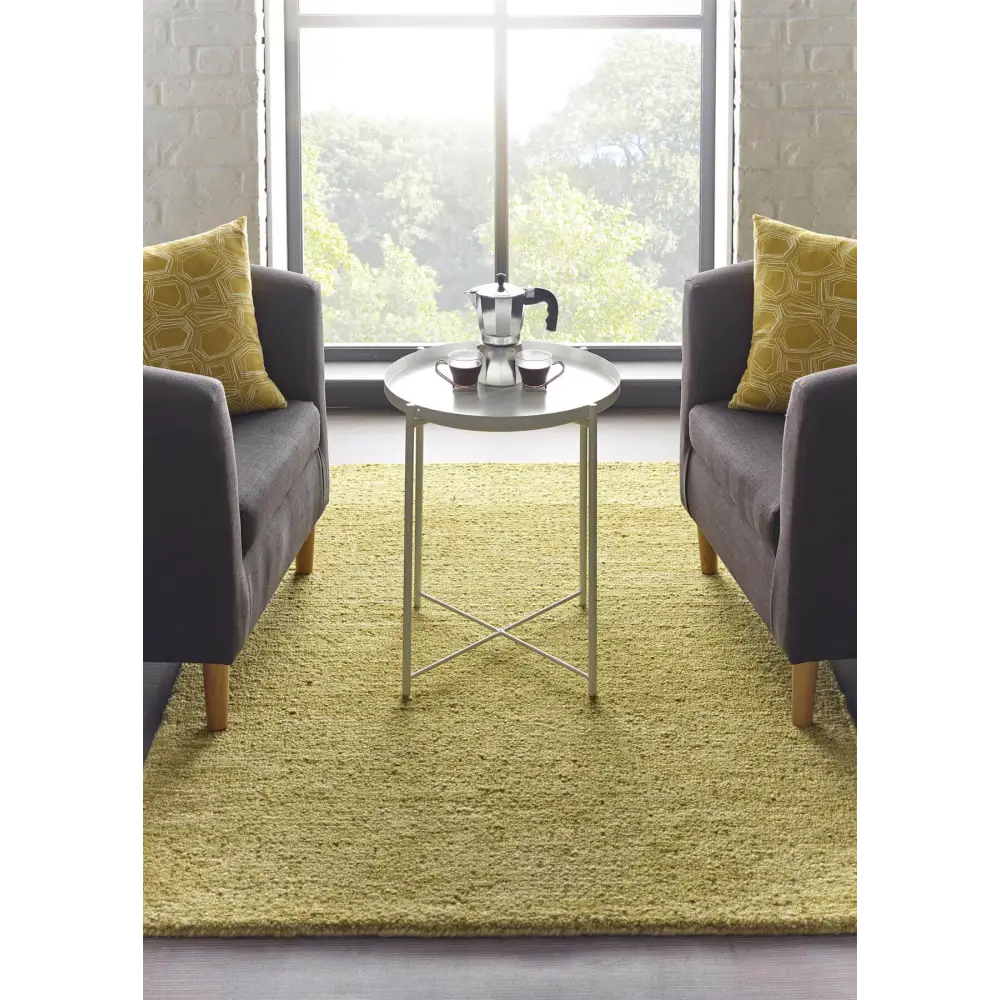 Country Autumn Gold Solid Wool Rug - Rugs