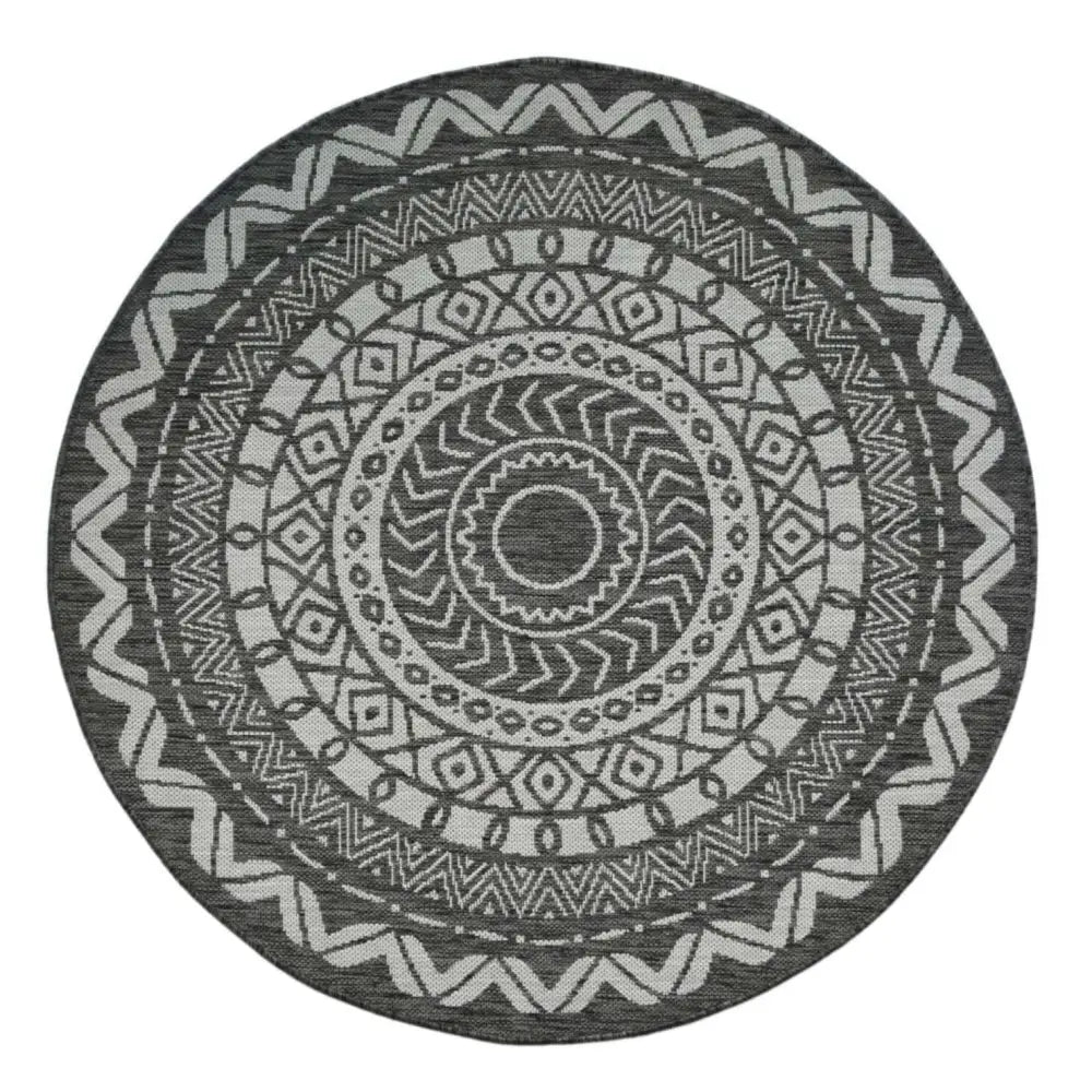 County Circle Indoor/Outdoor Rug | 11659A - Ø 133 cm / Grey - Rugs