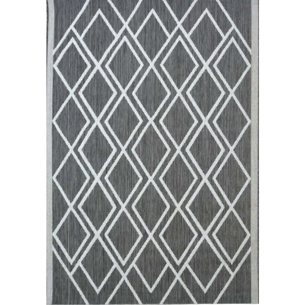 County Diamonds Indoor/Outdoor Rug | 11651A - 80X150 cm / Grey - Rugs