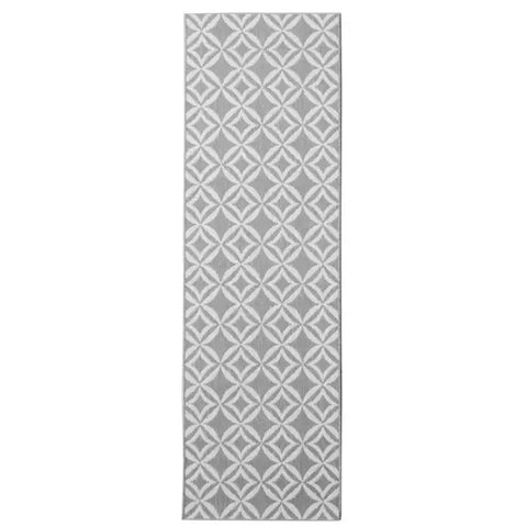 County Geo Indoor/Outdoor Rug | 11419A - 67X200 cm / Grey - Rugs