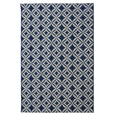 County Geo Indoor/Outdoor Rug | 11419A - 80X150 cm / Blue - Rugs