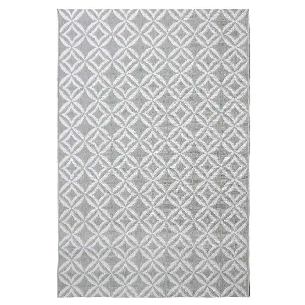County Geo Indoor/Outdoor Rug | 11419A - 80X150 cm / Grey - Rugs