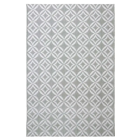 County Geo Indoor/Outdoor Rug | 11419A - 80X150 cm / Grey - Rugs