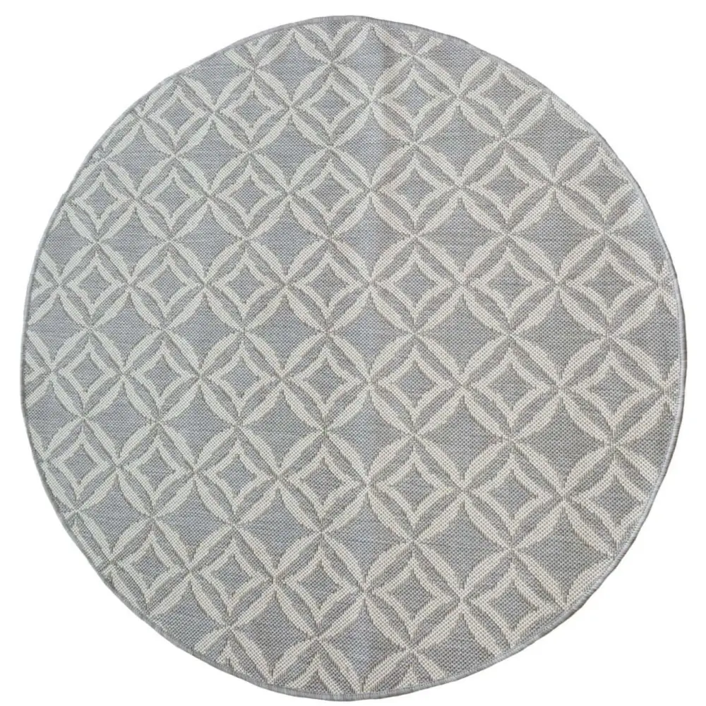 County Geo Indoor/Outdoor Rug | 11419A - Ø 120 cm / Grey - Rugs