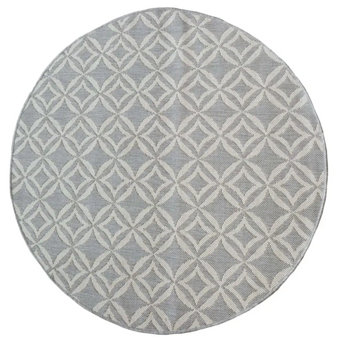 County Geo Indoor/Outdoor Rug | 11419A - Ø 120 cm / Grey - Rugs