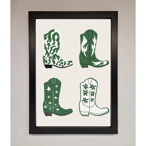 Cowboy Boots Framed Print - A3 (29.7 x 42 cm) / Black - Framed Print