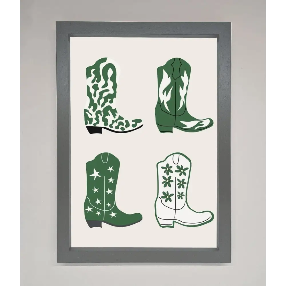 Cowboy Boots Framed Print - A3 (29.7 x 42 cm) / Dark Grey - Framed Print