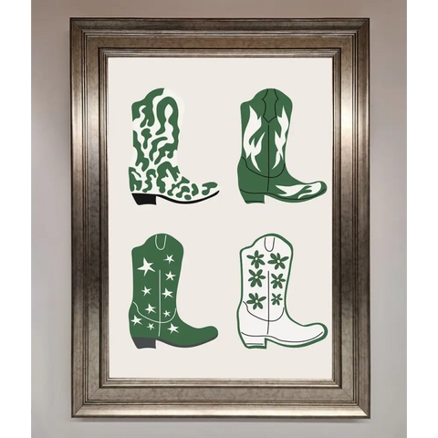 Cowboy Boots Framed Print - A3 (29.7 x 42 cm) / Silver - Framed Print