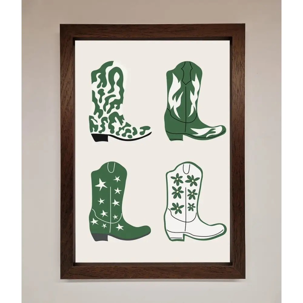 Cowboy Boots Framed Print - A3 (29.7 x 42 cm) / Walnut - Framed Print