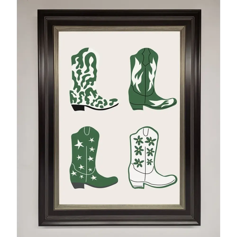 Cowboy Boots Framed Print - B0 (100 x 141 cm) / Black Silver - Framed Print