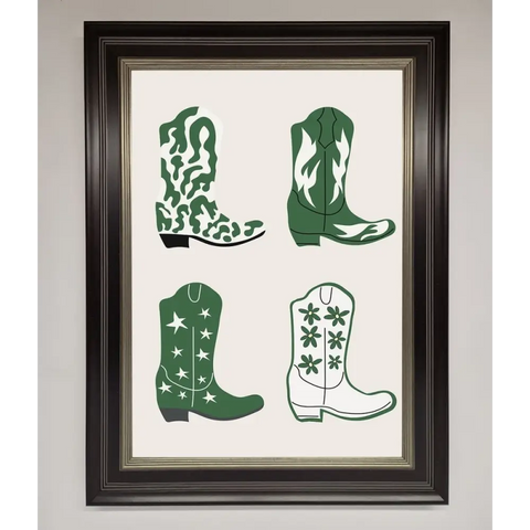 Cowboy Boots Framed Print - B0 (100 x 141 cm) / Black Silver - Framed Print
