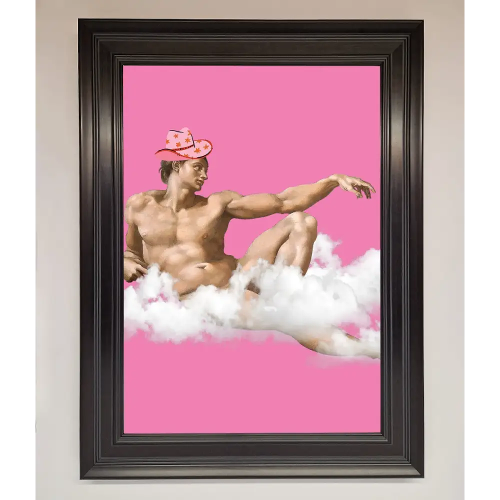Cowboy On A Cloud Framed Poster - A1 (59.4 x 84.1 cm) / Matt Black - Framed Print