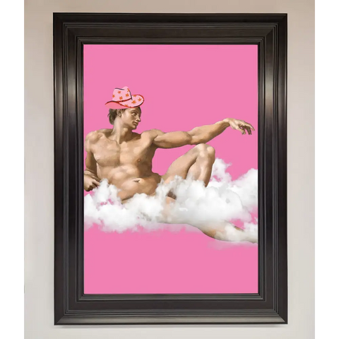 Cowboy On A Cloud Framed Poster - A1 (59.4 x 84.1 cm) / Matt Black - Framed Print