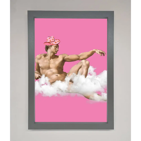 Cowboy On A Cloud Framed Poster - A3 (29.7 x 42 cm) / Dark Grey - Framed Print