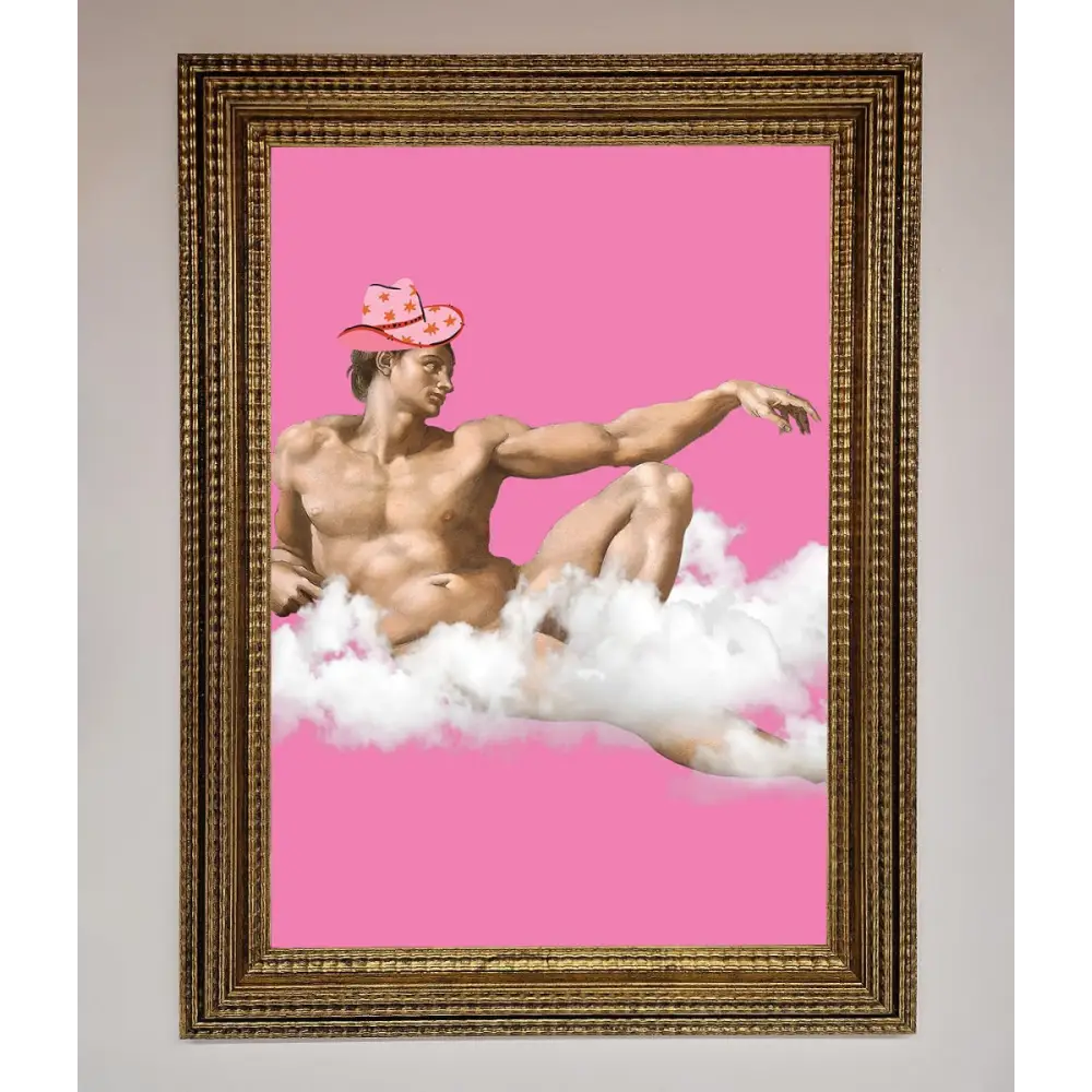 Cowboy On A Cloud Framed Poster - A3 (29.7 x 42 cm) / Ornate Gold - Framed Print