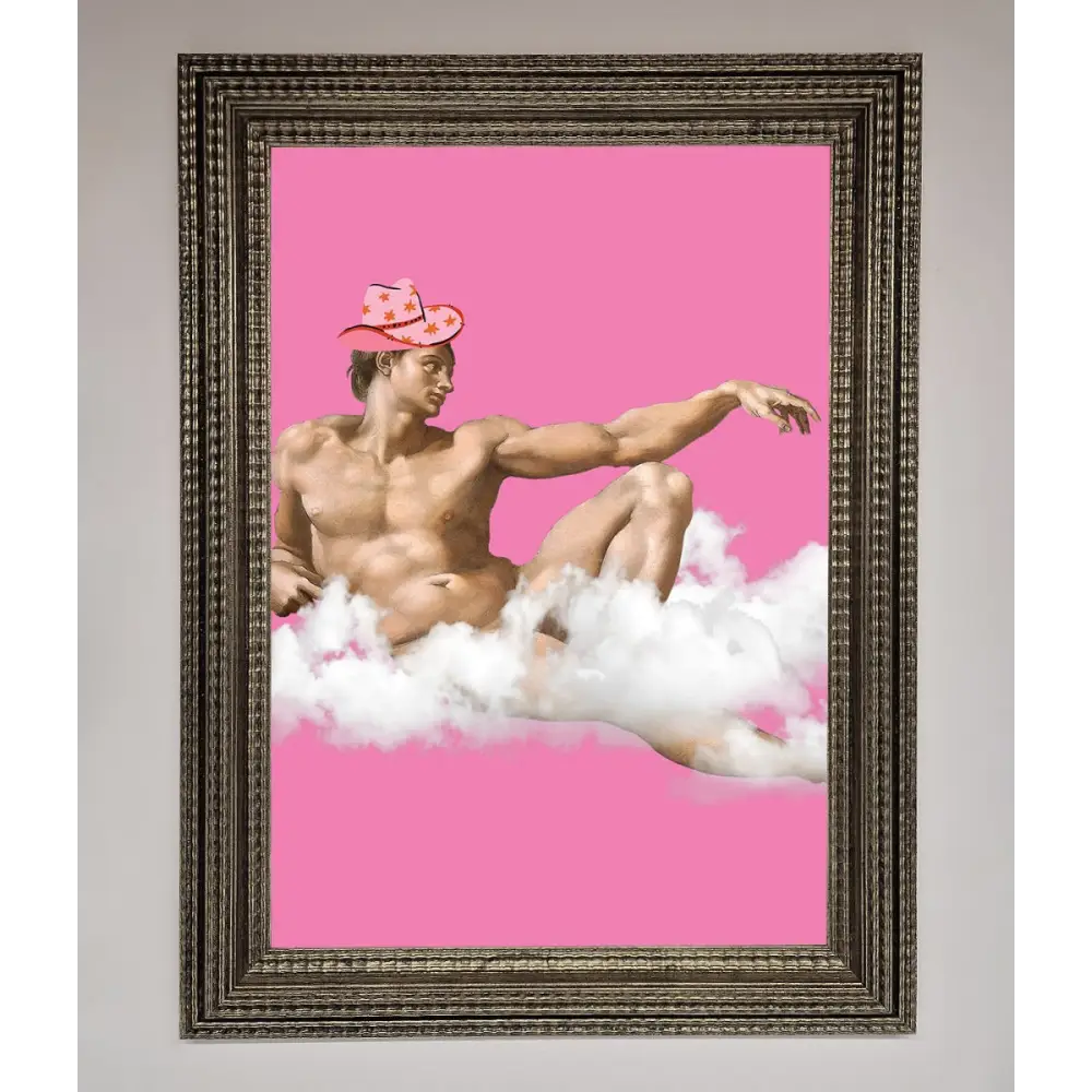 Cowboy On A Cloud Framed Poster - A3 (29.7 x 42 cm) / Ornate Silver - Framed Print