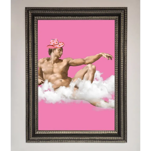 Cowboy On A Cloud Framed Poster - A3 (29.7 x 42 cm) / Ornate Silver Black - Framed Print
