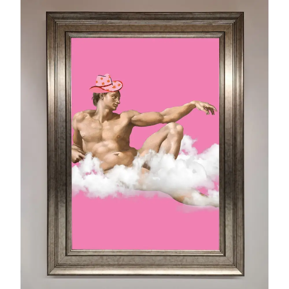 Cowboy On A Cloud Framed Poster - A3 (29.7 x 42 cm) / Silver - Framed Print