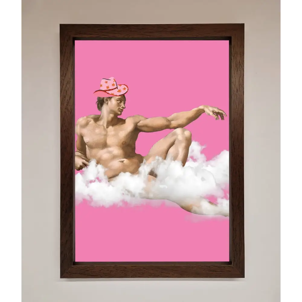 Cowboy On A Cloud Framed Poster - A3 (29.7 x 42 cm) / Walnut - Framed Print