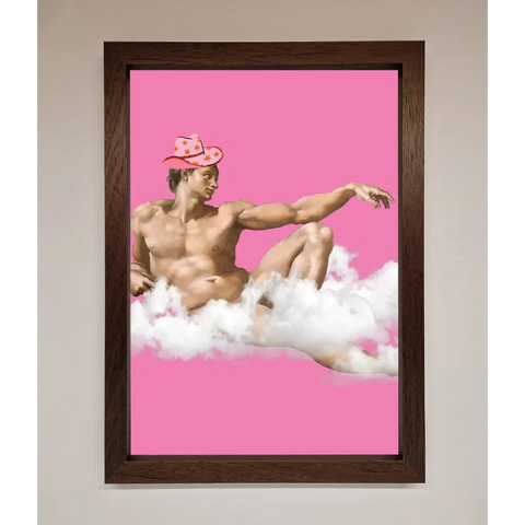 Cowboy On A Cloud Framed Poster - A3 (29.7 x 42 cm) / Walnut - Framed Print