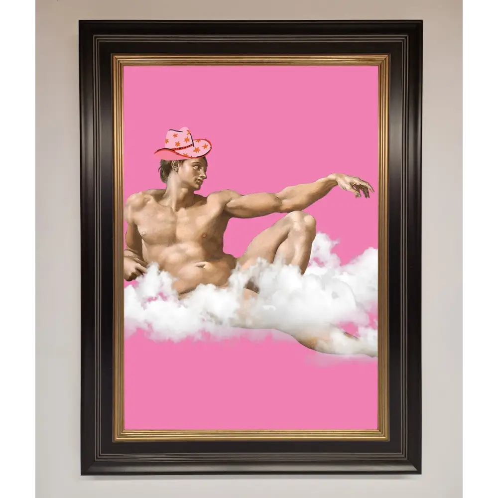 Cowboy On A Cloud Framed Poster - B0 (100 x 141 cm) / Black Gold - Framed Print