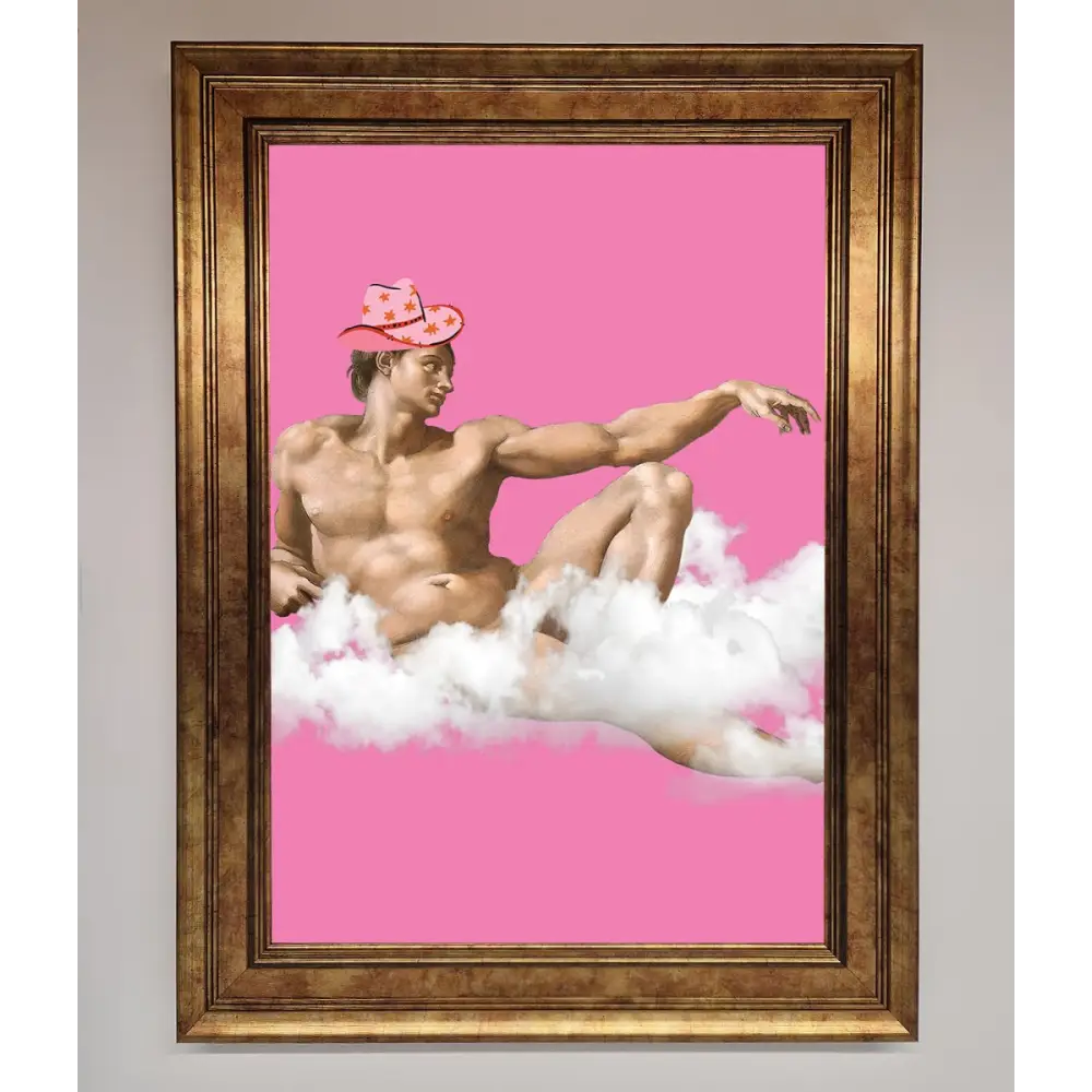 Cowboy On A Cloud Framed Poster - B0 (100 x 141 cm) / Bronze - Framed Print