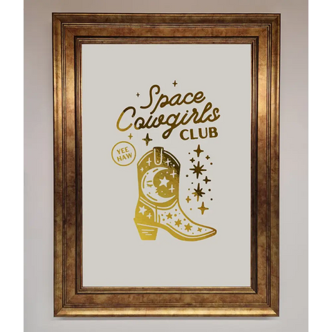 Cowgirl Boot Foil Print - B0 (100 x 141 cm) / Bronze - Framed Print