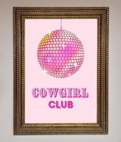 Cowgirl Club Disco Ball Framed Print