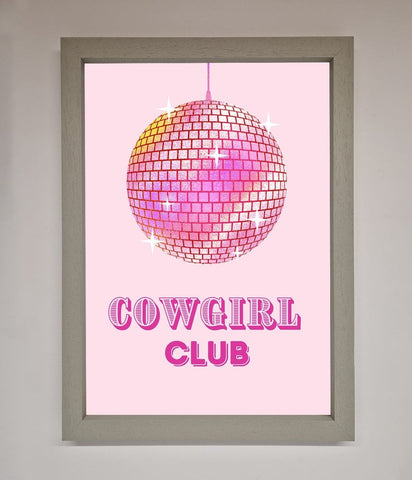 Cowgirl Club Disco Ball Framed Print