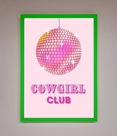 Cowgirl Club Disco Ball Framed Print