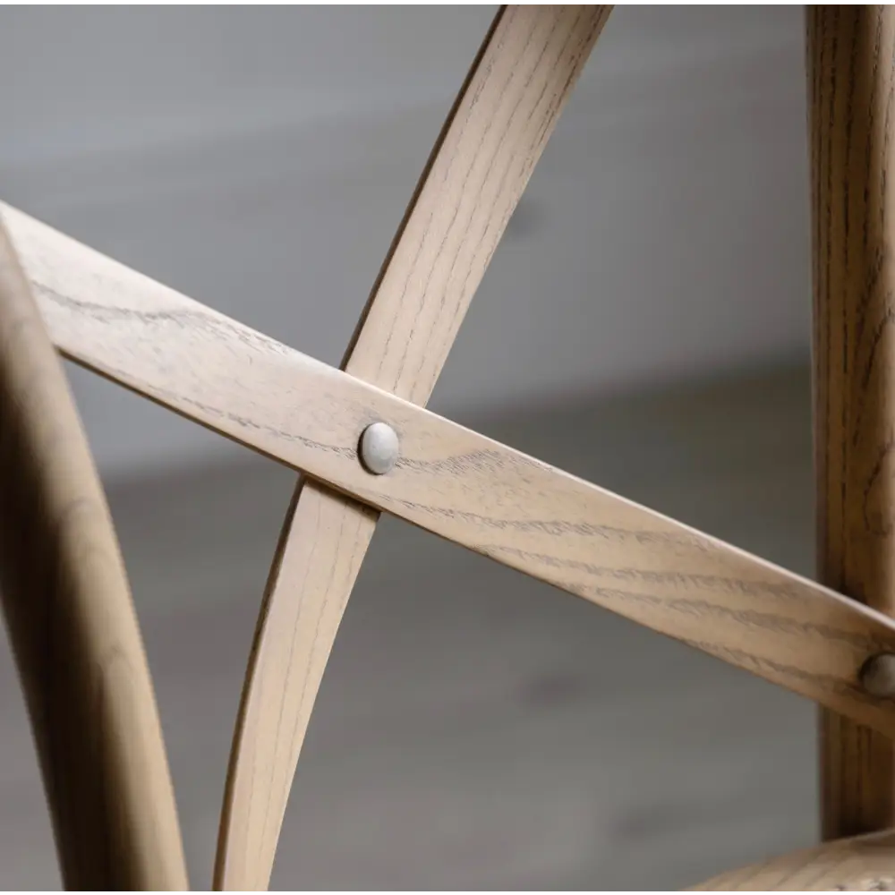 Cross Back Bentwood French Bar Stools x2 - Bar Stool