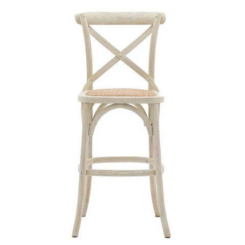 Cross Back Bentwood French Bar Stools x2 - Bar Stool