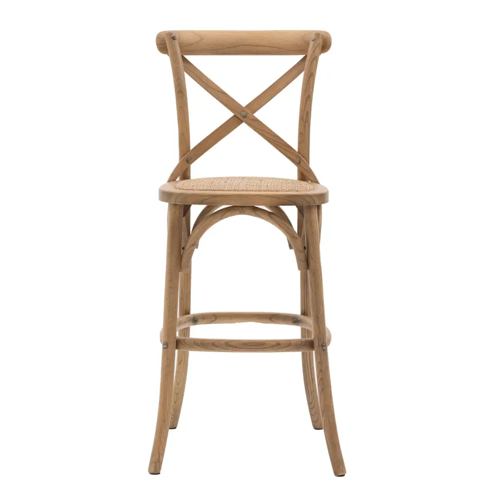 Cross Back Bentwood French Bar Stools x2 - Bar Stool