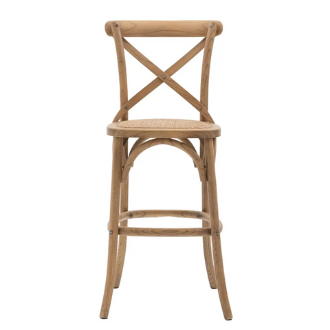 Cross Back Bentwood French Bar Stools x2 - Bar Stool