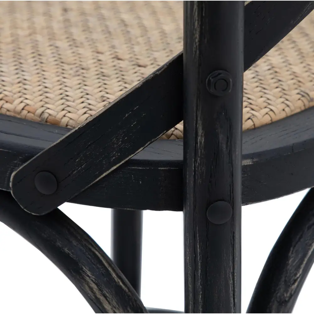 Cross Back Bentwood French Bar Stools x2 - Bar Stool