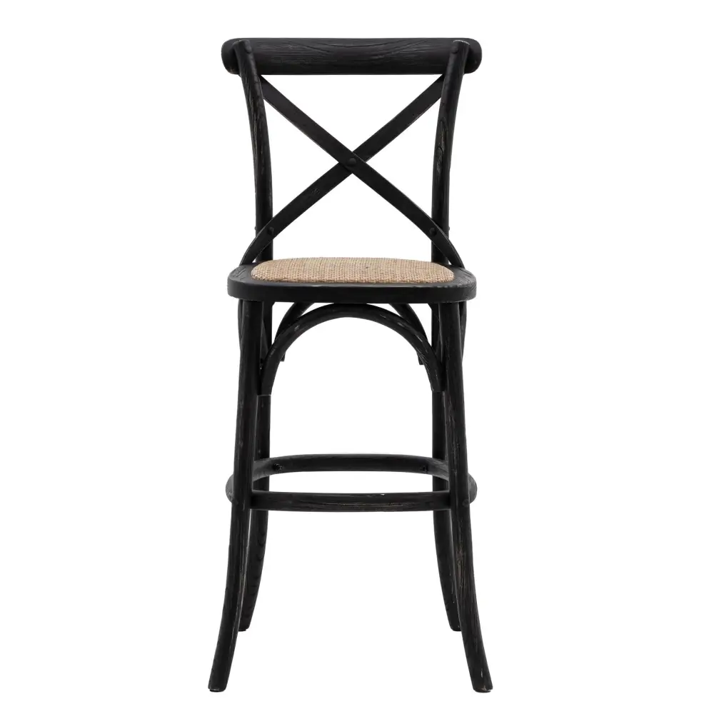 Cross Back Bentwood French Bar Stools x2 - Bar Stool