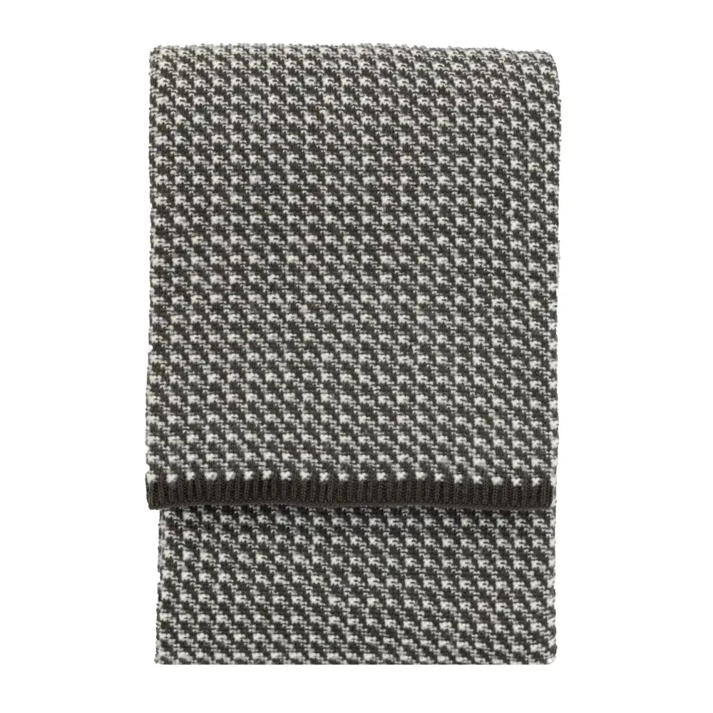 Cross Knit Throw Grey White - throw