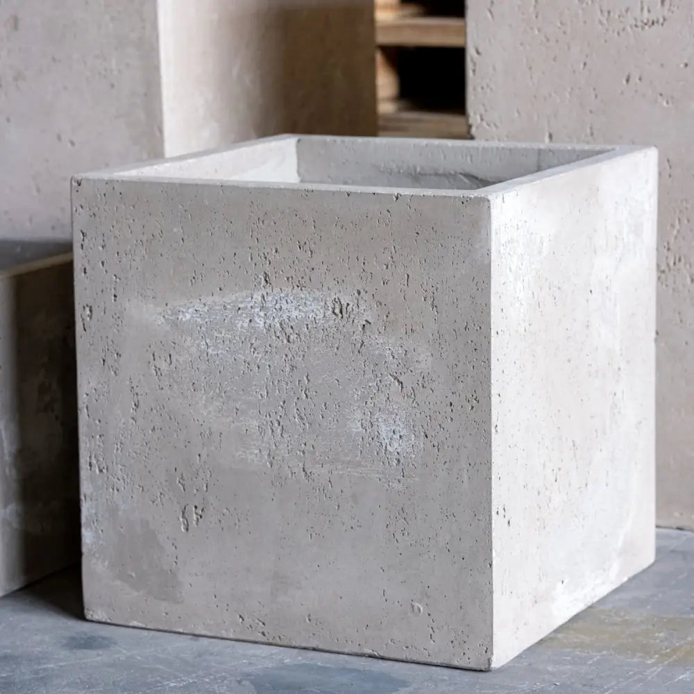Cubrosa | Truffle – 30cm Medium Concrete Square Planter – 14L Cube Plant Pot - Pots & Plants