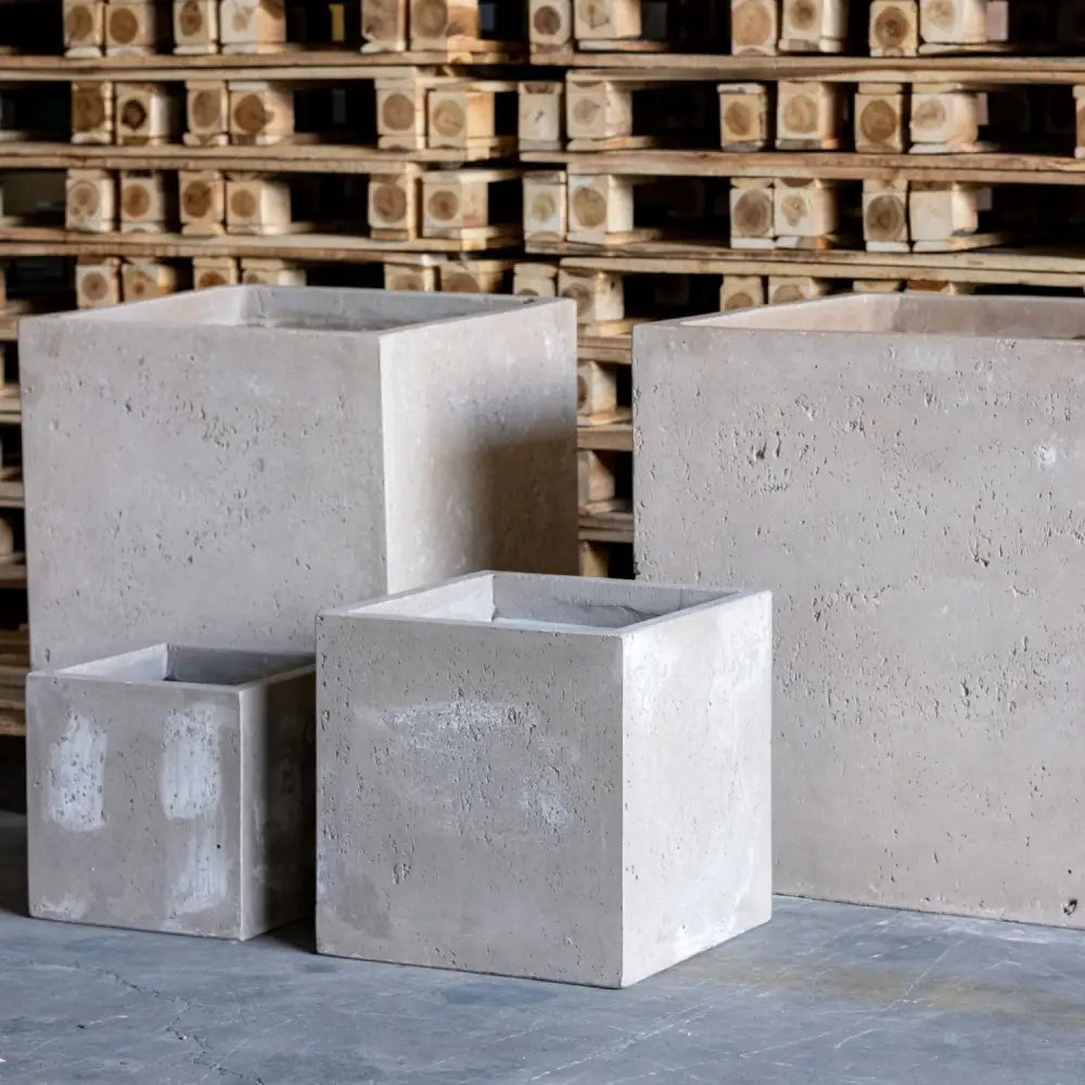 Cubrosa | Truffle – 40cm Large Concrete Cube Planter – 38L Square Plant Pot - Pots & Plants