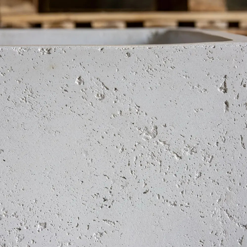 Cubrosa | White Mist – 55cm Large Square Concrete Planter – 115L Modern Plant Pot - Pots & Plants