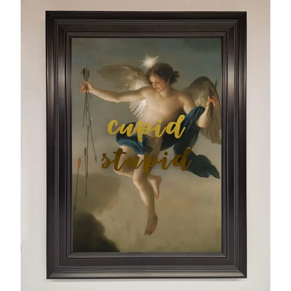 Cupid Stupid Foil Print - A1 (59.4 x 84.1 cm) / Matt Black - Framed Print