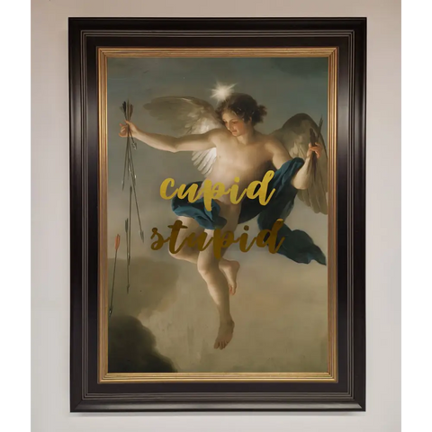 Cupid Stupid Foil Print - B0 (100 x 141 cm) / Black Gold - Framed Print