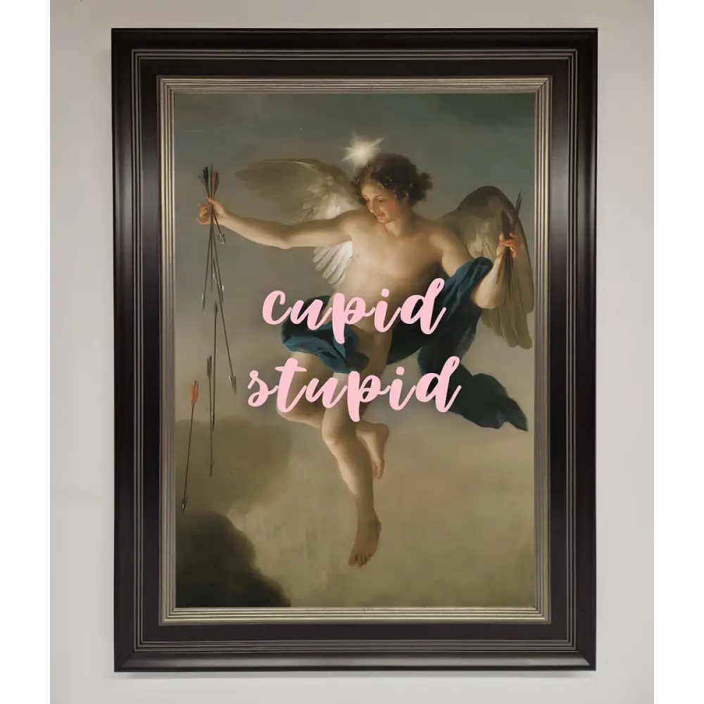 Cupid Stupid Framed Poster - A3 (29.7 x 42 cm) / Black Silver - Framed Print