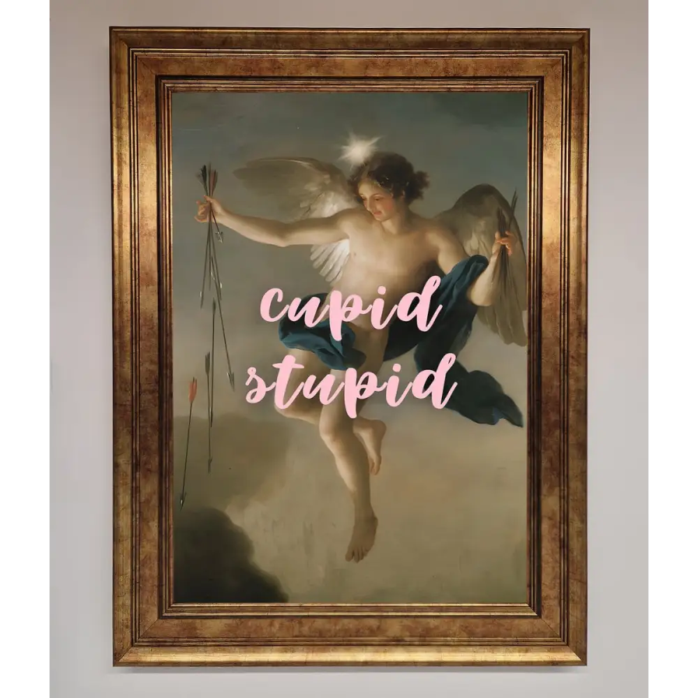 Cupid Stupid Framed Poster - A3 (29.7 x 42 cm) / Bronze - Framed Print