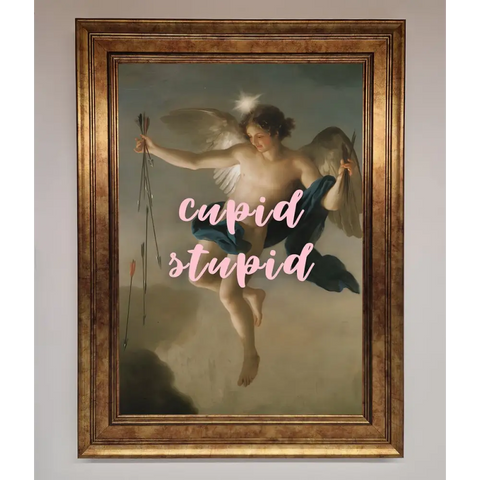 Cupid Stupid Framed Poster - A3 (29.7 x 42 cm) / Bronze - Framed Print
