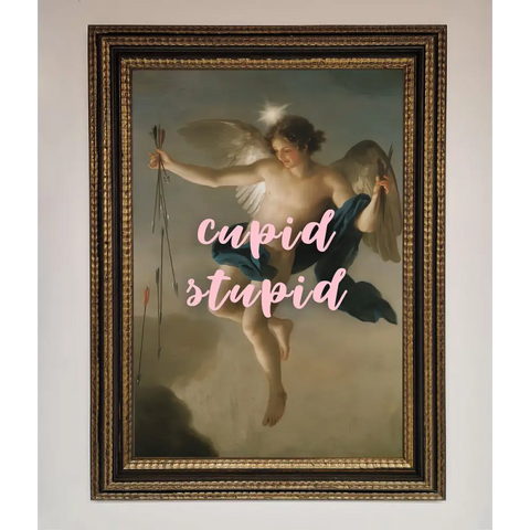Cupid Stupid Framed Poster - A3 (29.7 x 42 cm) / Ornate Gold Black - Framed Print