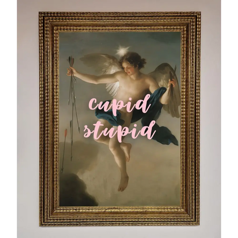 Cupid Stupid Framed Poster - A3 (29.7 x 42 cm) / Ornate Gold - Framed Print